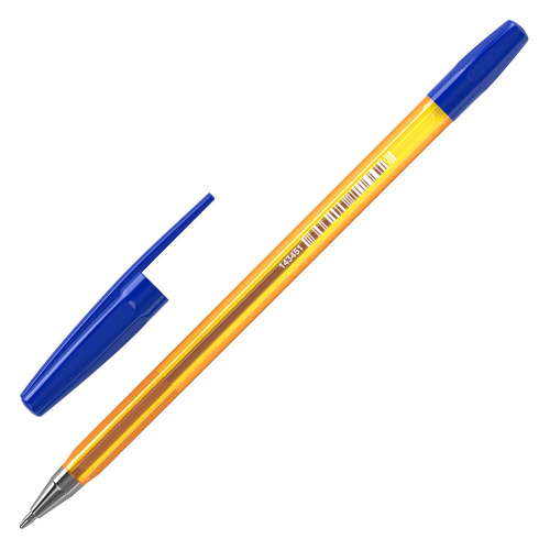 Ручка шариковая BRAUBERG "M-500 AMBER", корпус тонированный оранжевый, линия письма 0,35 мм, синяя фото 10