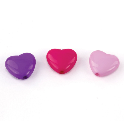 Бусины для творчества ОСТРОВ СОКРОВИЩ "Сердце", 10 мм, 30 грамм, светло-розовые, розовые, фиолетовые фото 6