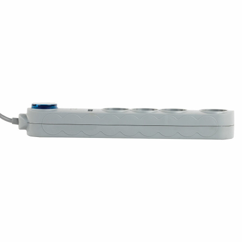 Сетевой фильтр SONNEN DX04, 4 розетки, 2 USB-порта, с заземлением, 10 А, 1,5 м, серый фото 5