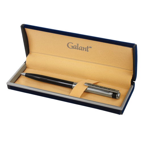 Ручка подарочная шариковая GALANT "ACTUS", корпус серебристый с черным, детали хром, синяя фото 10