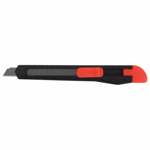 Нож канцелярский STAFF "Basic", 9 мм, фиксатор, цвет корпуса ассорти, упаковка с европодвесом фото 2