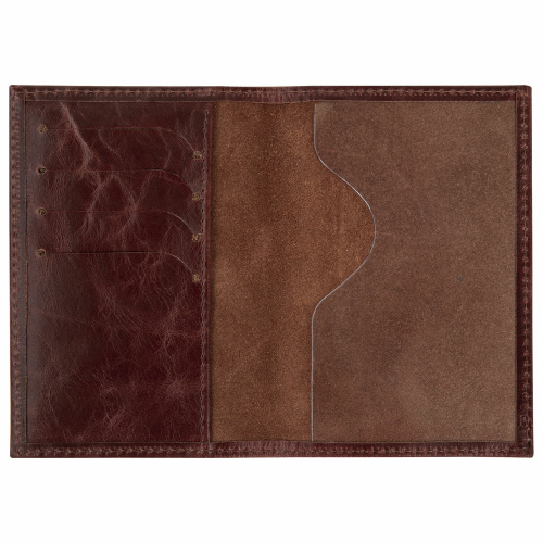 Обложка для паспорта натуральная кожа пулап, "Passport", кожаные карманы, коричневая, BRAUBERG фото 8