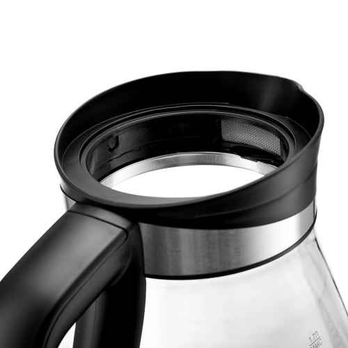 Чайник BRAYER BR1048, 1,7л, 2200 Вт, закрытый нагревательный элемент, стекло, черный фото 4