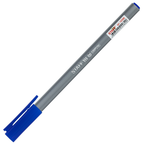 Ручка шариковая масляная STAFF EVERYDAY, трехгранная, корпус серый, синяя фото 3