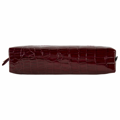 Пенал-косметичка BRAUBERG "Ultra maroon", 20х6х4 см, крокодиловая кожа фото 4