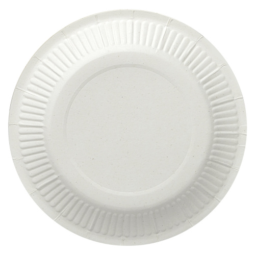 Тарелка одноразовая бумажная LAIMA, 180 мм, 100 штук, жиростойкая, ламинированная фото 4