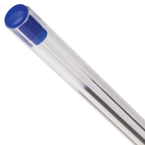 Ручка шариковая STAFF "Basic BP-01", длина корпуса 14 см, линия письма 0,5 мм, синяя фото 4
