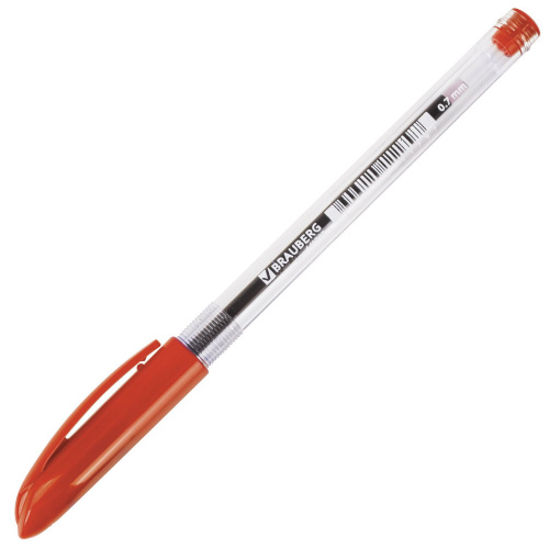 Ручка шариковая масляная BRAUBERG "Rite-Oil", корпус прозрачный, линия письма 0,35 мм, красная фото 8