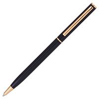Ручка подарочная шариковая BRAUBERG "Slim Black", корпус черный, линия письма 0,7 мм, синяя
