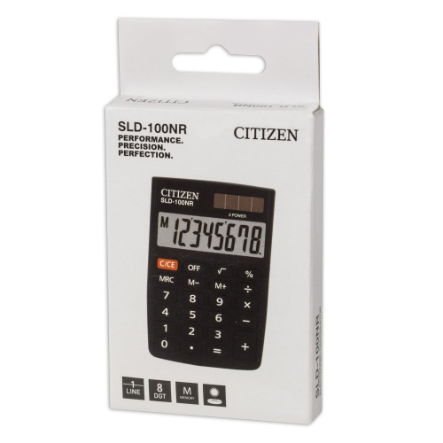 Калькулятор карманный CITIZEN SLD-100NR, 90х60 мм, 8 разрядов, двойное питание фото 3