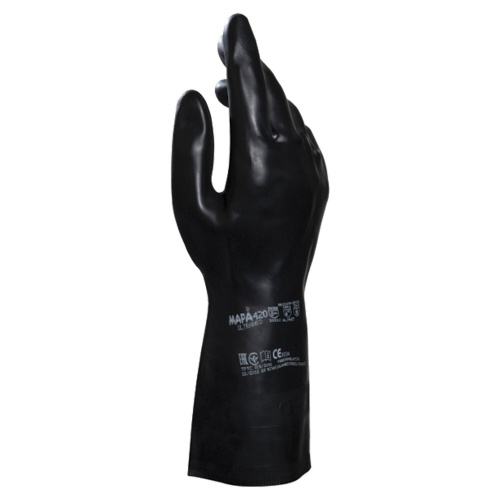 Перчатки латексно-неопреновые MAPA Technic/UltraNeo 420, хлопчатобумажные, размер 8 (M), черные