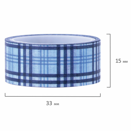 Клейкие WASHI-ленты для декора ОСТРОВ СОКРОВИЩ, 15 мм х 3 м, 7 цветов, рисовая бумага, синие фото 5
