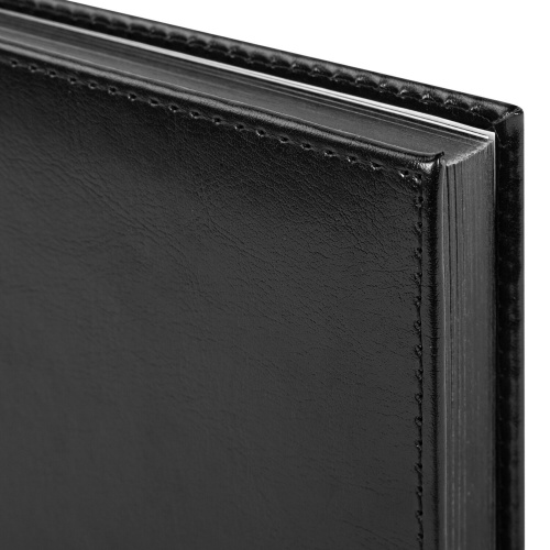 Ежедневник недатированный BRAUBERG "FLAME", А5, 138х213 мм, под кожу, 160 л., черный, черный срез фото 3
