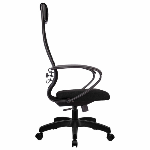 Кресло офисное МЕТТА "К-27" пластик, ткань, сиденье и спинка мягкие, черное фото 6