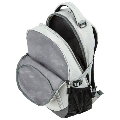 Рюкзак GERMANIUM "S-07", 46х32х15 см, универсальный, уплотненная спинка, облегчённый, светло-серый фото 10