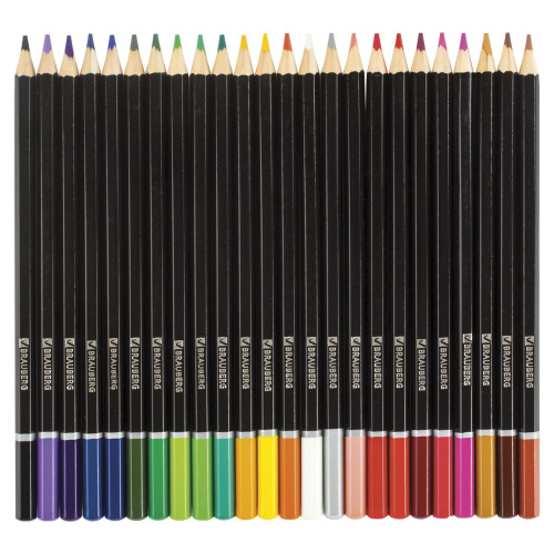 Карандаши цветные акварельные BRAUBERG "Artist line", 24 цвета, заточенные, высшее качество фото 5