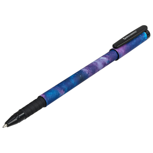 Ручка шариковая BRAUBERG SOFT TOUCH GRIP "SPACE", мягкое покрытие, узел 0,7 мм, синяя фото 5