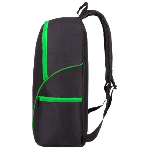 Рюкзак STAFF TRIP, 40x27x15,5 см, универсальный, 2 кармана, черный с салатовыми деталями фото 6