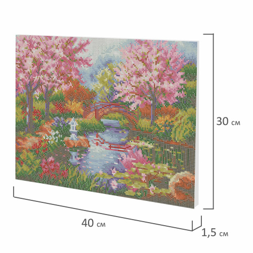 Картина стразами ОСТРОВ СОКРОВИЩ "Японский сад", 30х40 см, на подрамнике фото 6