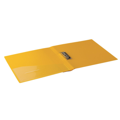 Папка BRAUBERG "Contract", с боков металлич прижимом и внутрен карманом , до 100 л., 0,7 мм, желтая фото 6