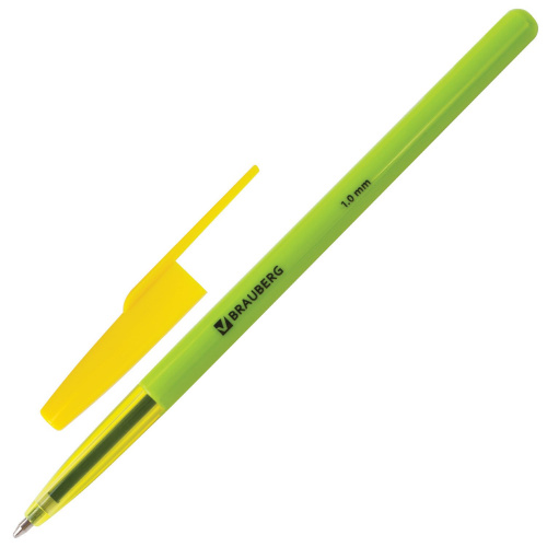 Ручка шариковая BRAUBERG "Color", корпус ассорти, узел 1 мм, линия письма 0,5 мм, синяя фото 9