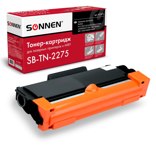 Картридж лазерный SONNEN SB-TN2275 для BROTHER HL-2240R/2240DR/2250DNR, ресурс 2600 страниц фото 3