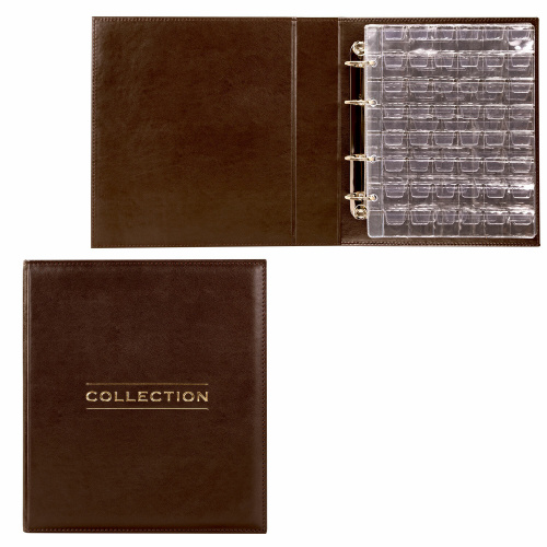 Альбом нумизмата из экокожи д/монет и купюр STAFF OPTIMA 245*270мм, со стартовым комплектом фото 5