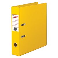 Папка-регистратор BRAUBERG, с двухсторонним покрытием из ПВХ, 70 мм, желтая