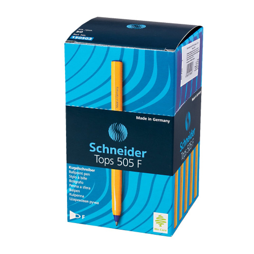 Ручка шариковая SCHNEIDER "Tops 505 F", корпус желтый, линия письма 0,4 мм,черная фото 2