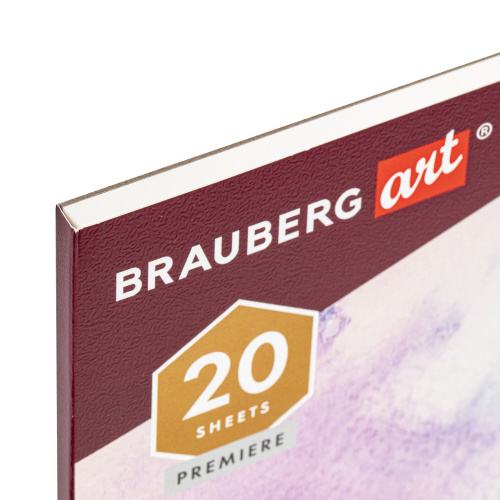 Альбом для акварели BRAUBERG ART "PREMIERE", 230 г/м2, 250х250 мм, 20 л., склейка, среднее зерно фото 6