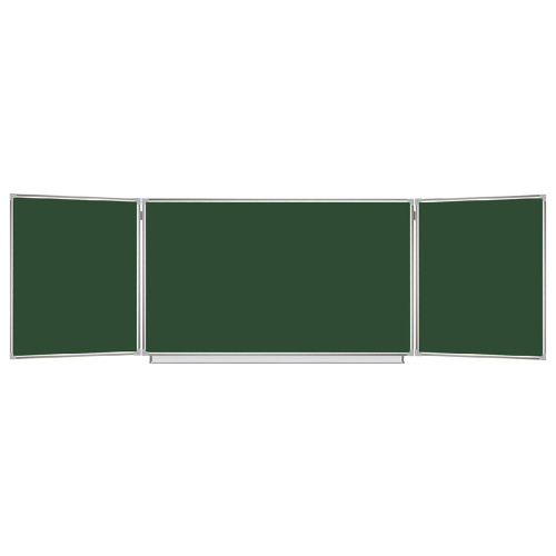 Доска для мела магнитная STAFF, 3-х элементная, 100х150/300 см, 5 рабочих поверхностей, зеленая