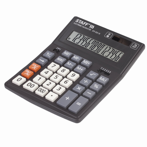 Калькулятор настольный STAFF, 200x154 мм, 16 разрядов, двойное питание фото 7