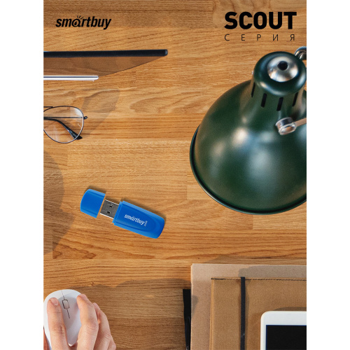 Флеш-диск 32GB SMARTBUY Scout USB 2.0, синий, SB032GB2SCB фото 4