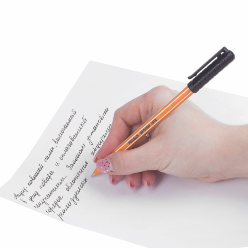 Ручка шариковая масляная PENSAN "Officepen 1010", корпус оранжевый, линия письма 0,8 мм, черная фото 4