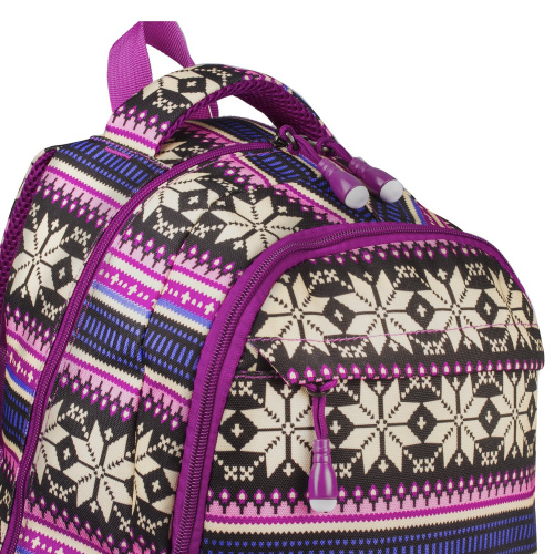 Рюкзак BRAUBERG "Фиолетовые узоры", канвас, 47х32х14 см, молодежный фото 10