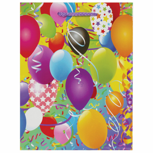 Пакет подарочный ЗОЛОТАЯ СКАЗКА "Воздушные шары", 17,8x9,8x22,9 см, ламинированный фото 2