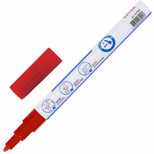 Маркер-краска лаковый BRAUBERG EXTRA (paint marker), 2 мм, красный фото 10