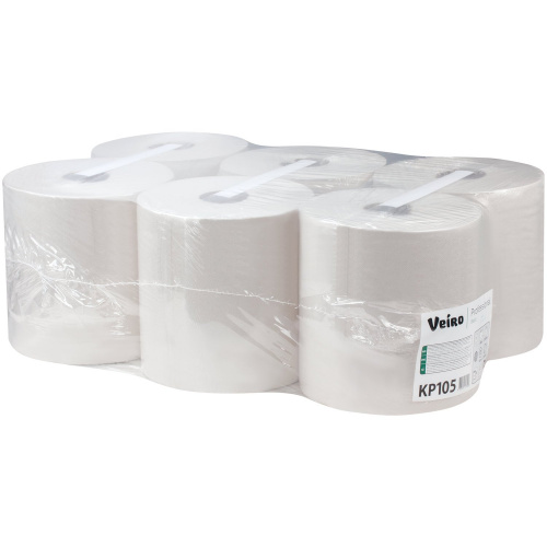 Полотенца бумажные с центральной вытяжкой VEIRO PROFESSIONAL, 300 м, 1-слойные, 6 рулонов фото 2