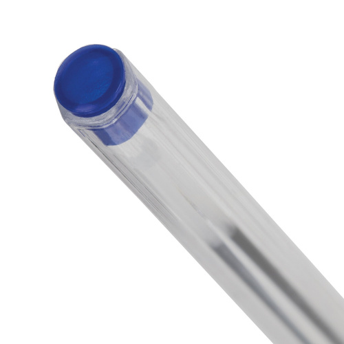 Ручка шариковая STAFF Basic Budget BP-02, длина корпуса 13,5 см, линия письма 0,5 мм, синяя фото 4