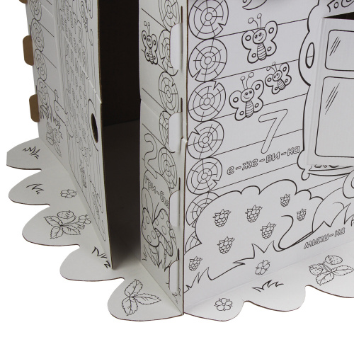 Картонный игровой развивающий Домик-раскраска "Сказочный", высота 130 см, BRAUBERG Kids фото 2