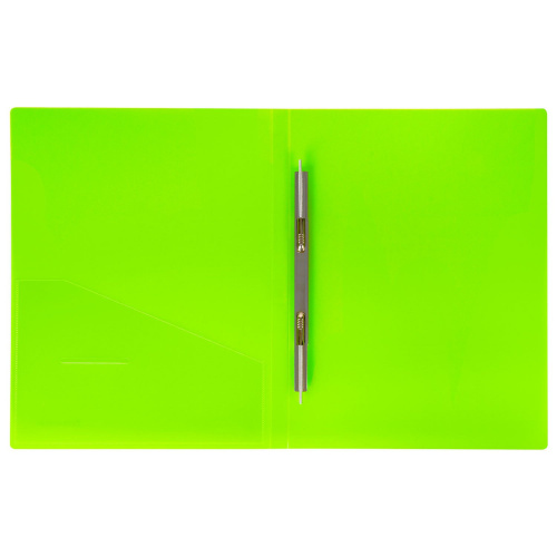 Папка с металлич скоросшивателем и внутренним карманом BRAUBERG "Neon", 16 мм, до 100 л, зеленая фото 3