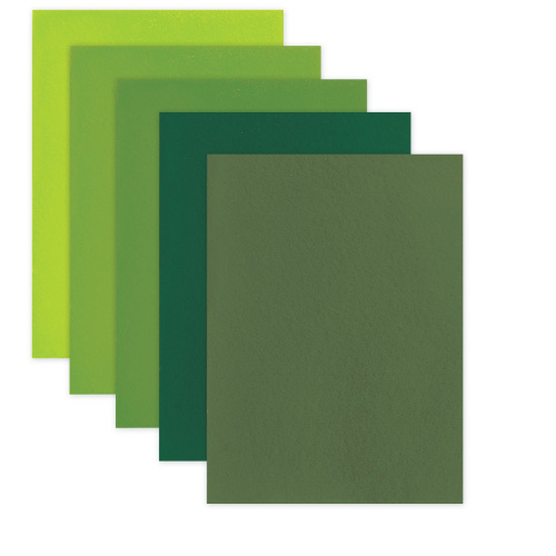 Цветной фетр для творчества ОСТРОВ СОКРОВИЩ, А4, 5 листов, 5 цветов, толщина 2 мм, оттенки зеленого фото 2