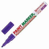 Маркер-краска лаковый (paint marker) BRAUBERG PROFESSIONAL, 2 мм, без запаха, алюминий, фиолетовый