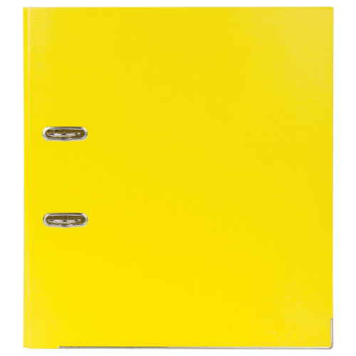 Папка-регистратор BRAUBERG "EXTRA", 75 мм, желтая, двустороннее покрытие пластик, металлич уголок фото 6