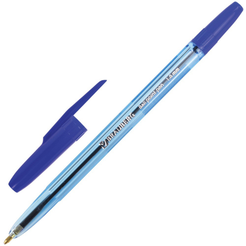 Ручка шариковая BRAUBERG "Carina Blue", корпус тонированный синий, линия письма 0,5 мм, синяя