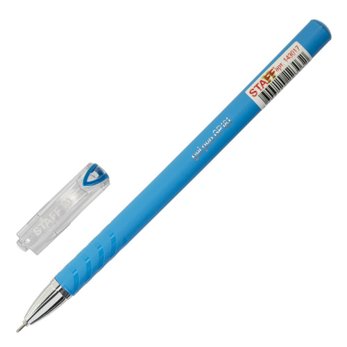 Ручка гелевая STAFF "College", корпус синий, линия письма 0,3 мм, синяя фото 4