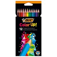 Карандаши цветные BIC "Color UP", пластиковые, трехгранные, 12 цветов
