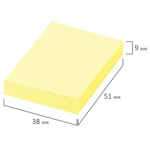 Блок самоклеящийся (стикеры) STAFF, 38х51 мм, 100 листов, 2 штуки, желтый, пастельный фото 6
