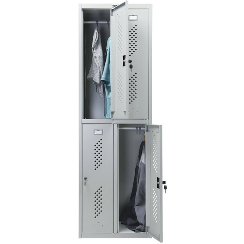 Шкаф металлический для одежды ПРАКТИК "LS-22", 1830х575х500 мм, 30 кг, четырехсекционный фото 5