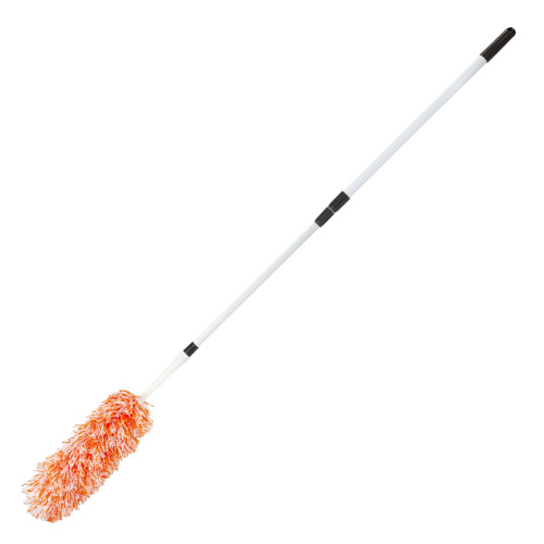 Пипидастр для уборки пыли LAIMA, метелка 30 см, рукоятка телескопическая 160 см, оранжевая фото 10